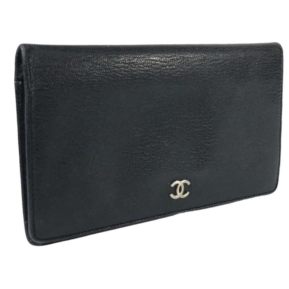 CHANEL WALLET LONG WALLET LEATHER CC LOGO BLACK - Picture 3 of 12